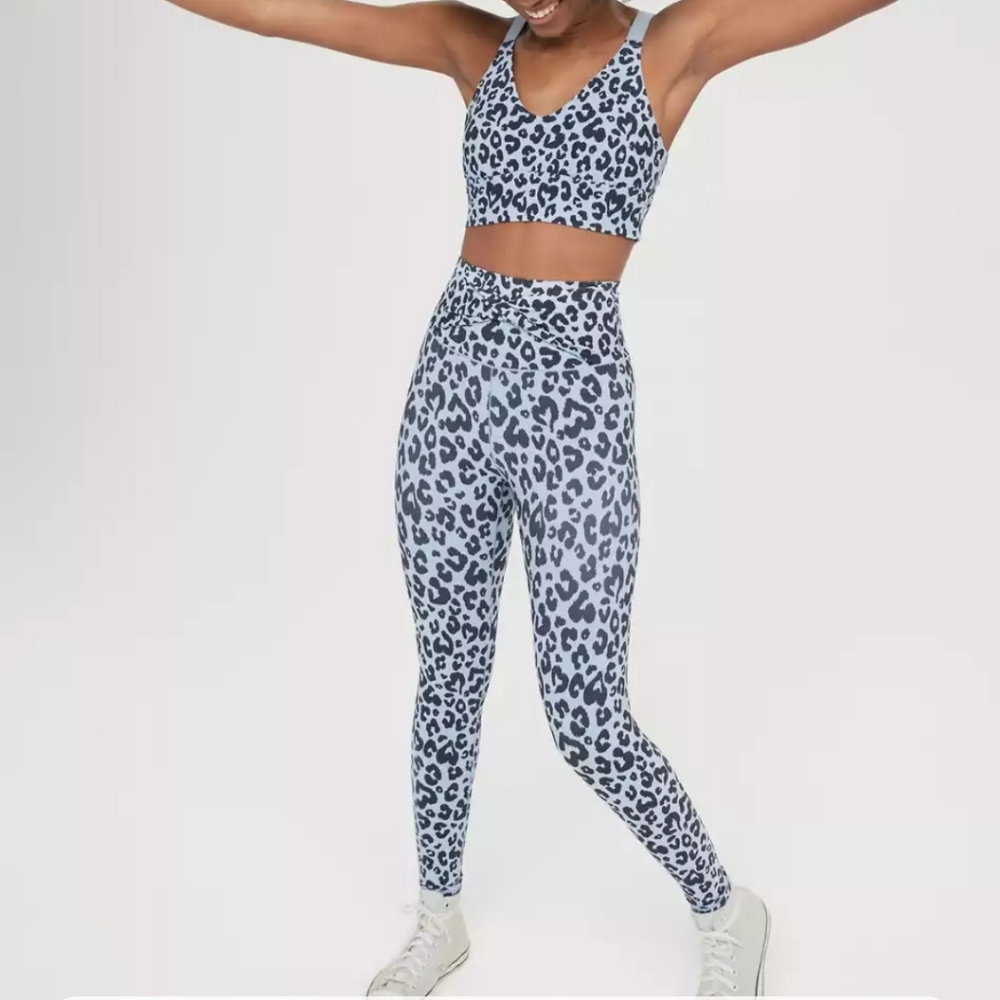 Blue Leopard Print Leggings
